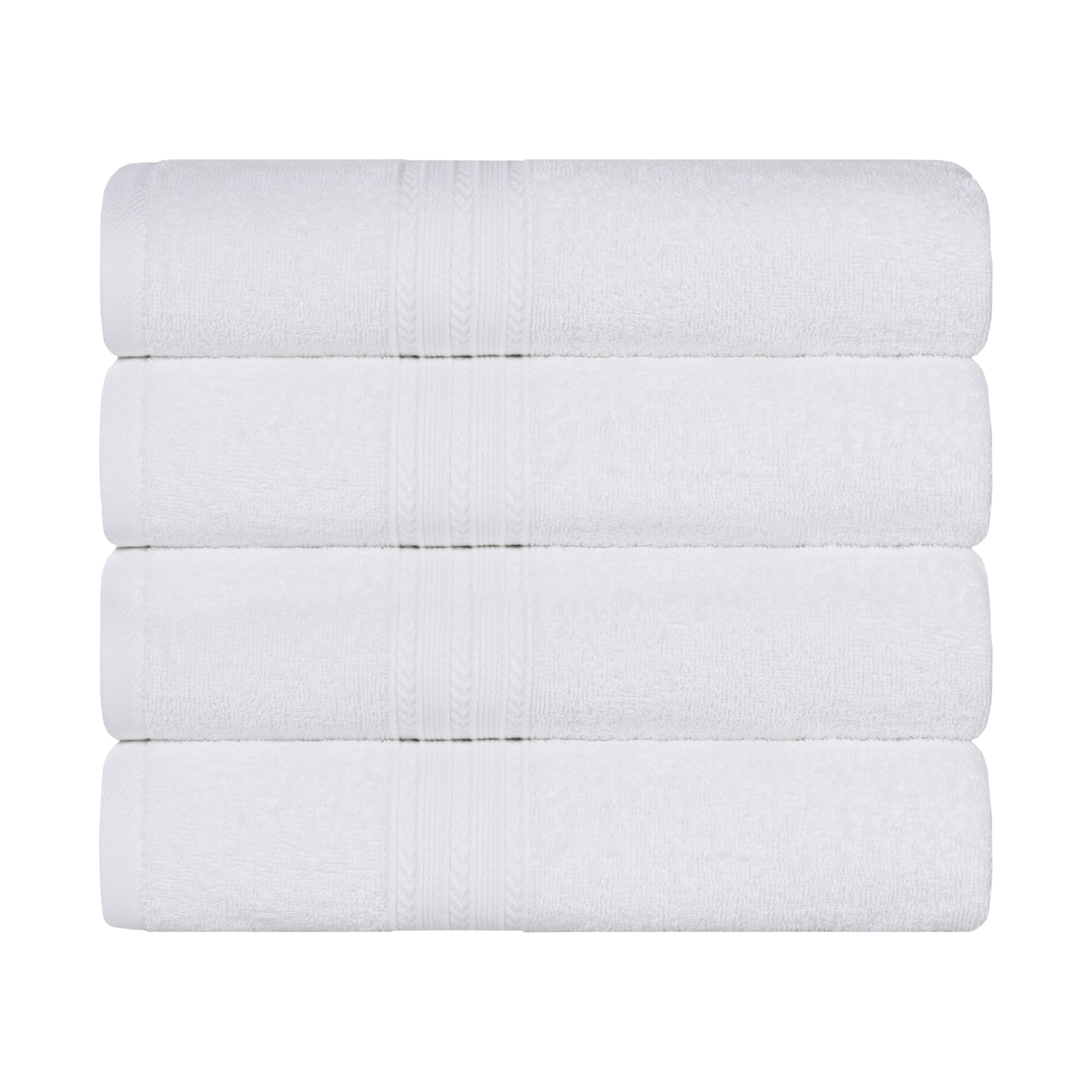 Superior Eco-Friendly Cotton 4-Piece, White, Bath Towel Set