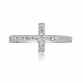 thumbnail image 2 of AVORA 10K White Gold Simulated Diamond CZ Sideway Cross Ring  - Size 7, 2 of 4