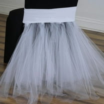 Balsa Circle White Stretchable Spandex Tulle Tutu Chair Sash Slipcovers Wedding Decoration