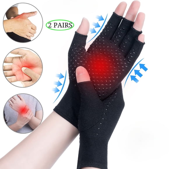2 Pairs Arthritis Compression Gloves for Women & Men Arthritis Carpal Tunnel Pain Anti-Slip Glue Dot Gloves for Work