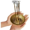 thumbnail image 2 of Brass Incense Sticks Holder Agarbatti Stand with Ash Catcher Hold 5 Stick Gift for Home, Gold, 2 of 4