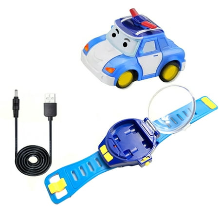 Rechargeable Rc Racing Car Toy Cartoon RC Race Car Radio Watch Kit Kids Adjustable Wrist Watch Remote Control Vehicles Toy Gift