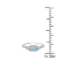thumbnail image 5 of Aonejewelry 1.00 Carat Round Aquamarine Gemstone and Halo Diamond Ring in 10K Solid Rose, White & Yellow Gold, 5 of 8
