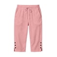 thumbnail image 7 of Vhkiploz Summer Capris For Women's Workwear Outwear Trousers With Pockets Solid Joggers Pants With Drawstring Waist, 7 of 7