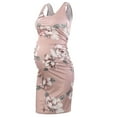 thumbnail image 1 of Zwiiyzr 2025 Robe de Maternité pour Femme Printemps Été Tendance Imprimée Sans Manches Robe Débardeur Robe Moulante Vêtements de Grossesse Rose TG, 1 of 6