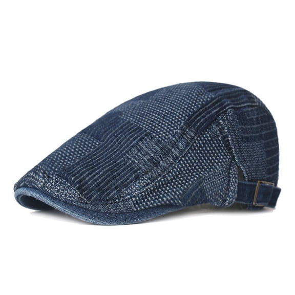 Men Women Denim Duckbill Newsboy Flat Hat Gatsby Golf Driver Adjustable Ivy Peaked Cap