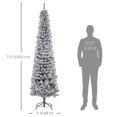 thumbnail image 2 of 7.5ft Black Flocked Pencil Christmas Tree with Realistic Tips | Slim Holiday Decor for Living Room & Entryway | Metal Stand Included, 2 of 7
