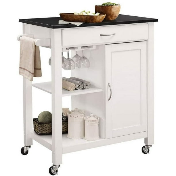 Relax Wood Kitchen Cart With Wheels, Wooden Microwave Cart On Wheels