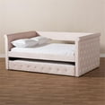 thumbnail image 2 of Bowery Hill Mid-Century Velvet Full Daybed with Trundle in Pink, 2 of 11