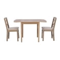 thumbnail image 3 of Linon Ervin Three Piece Drop Leaf Upholstered Small Dining Set in Gray Wash Wood, 3 of 18
