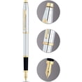 thumbnail image 2 of Cross Century® II Medalist Polished Chrome with 23KT Gold-Plated Appointments and 23KT Gold-Plated Medium Nib Fountain Pen, 2 of 7