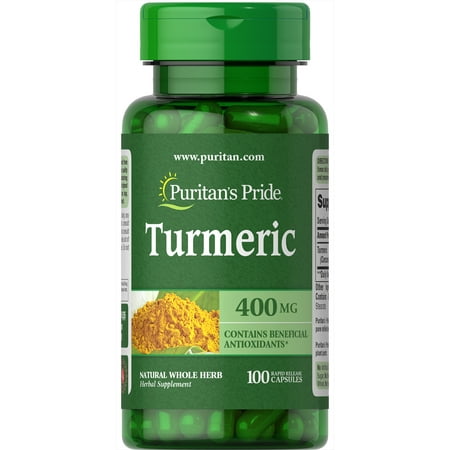 (2 Pack) Puritan's Pride Turmeric 400 mg-100 (Best Turmeric For Inflammation)