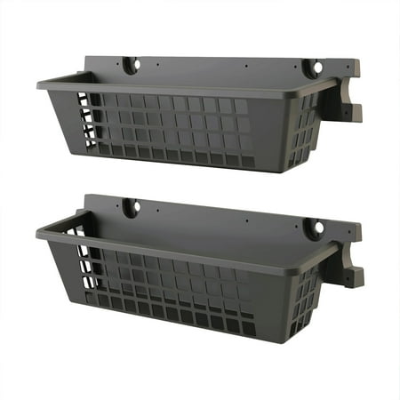 Suncast 25" x 7.25" Shelf Basket Accessory for Outdoor Shed, Black (2-Pack)