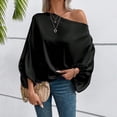thumbnail image 4 of Long Sleeve Shirts for Women, Off The Shoulder Blouses for Women Long Length Sleeve Tops Dressy Casual Blouse, 4 of 7