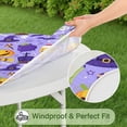 thumbnail image 5 of Round Pumpkin Halloween Tablecloth with Elastic Border 44 Inch - Fitted Washable Spooky Theme Party Dining Table Cover, 5 of 6