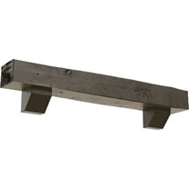 Ekena Millwork 8"H x 10"D x 60"W Knotty Pine Faux Wood Fireplace Mantel Kit with Ashford Corbels, Burnished Honey Dew