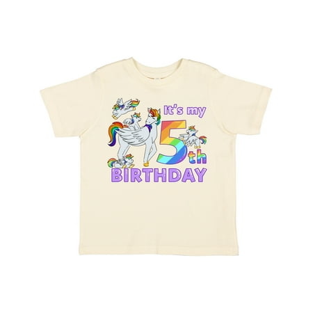 

Inktastic It s My 5th Birthday Unicorn Gift Toddler Boy or Toddler Girl T-Shirt