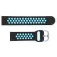 thumbnail image 5 of Correa de reloj de silicona suave de 20 mm, repuesto de pulsera con orificios de aireación para Amazfit GTS 3, negro y azul, 5 of 5