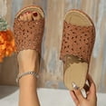 thumbnail image 5 of Mostsola Womens Sandals Boho Flower Hollow Out Wedge Sandals Slip on Shoes Slippers Summer Slides, 5 of 8