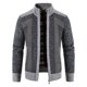 thumbnail image 5 of Suéter tipo cárdigan de punto para hombre, suéter grueso con forro polar para otoño e invierno, suéter con cuello alto y cremallera, 5 of 5
