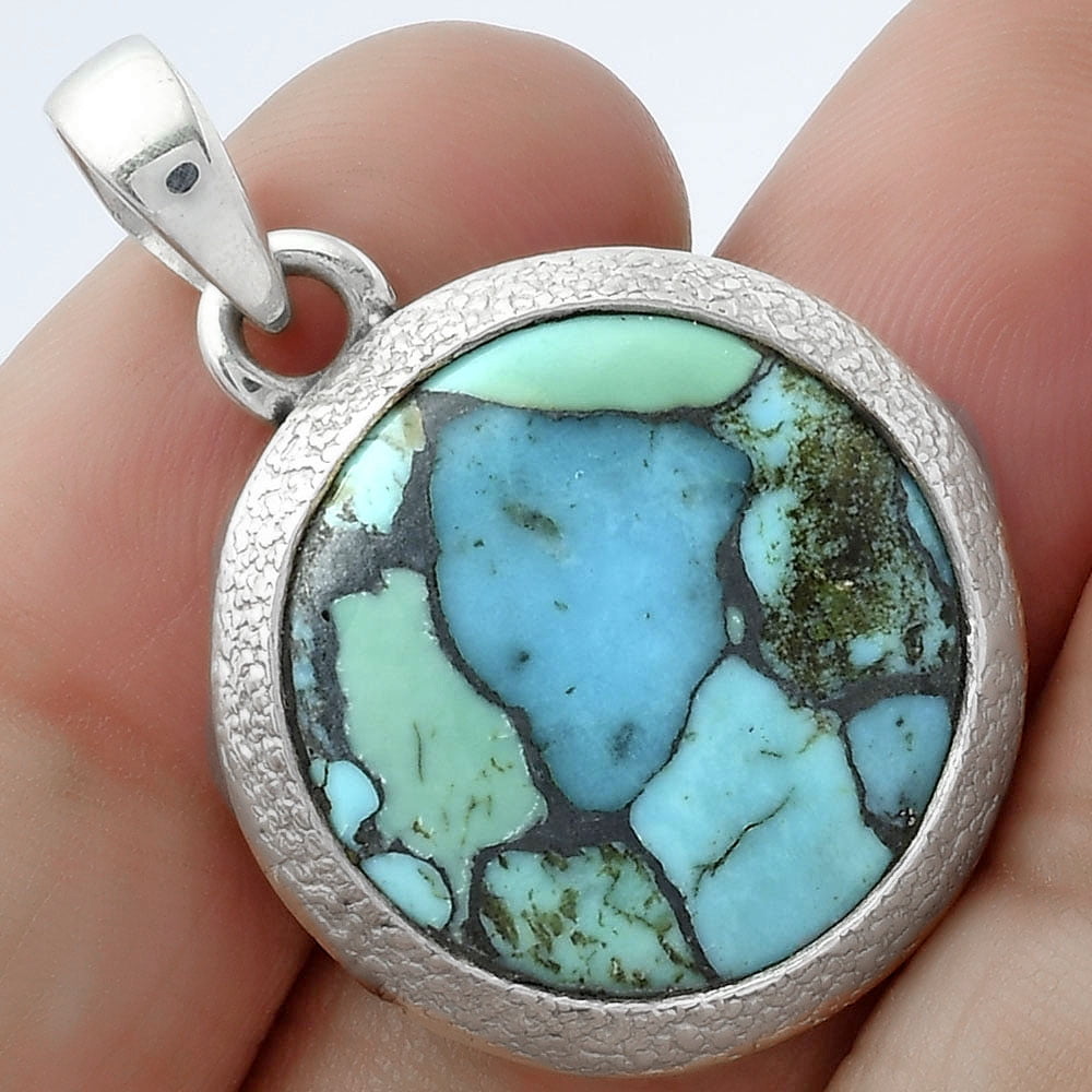 new Christmas!Tibet silver inlaid natural turquoise women necklace pendant 
