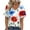 Red, variant on JSheng Women's Summer Printed Tops 2025 Trendy Women's Summer Casual V-neck Short Sleeved Printed T-shirt Tops Red L