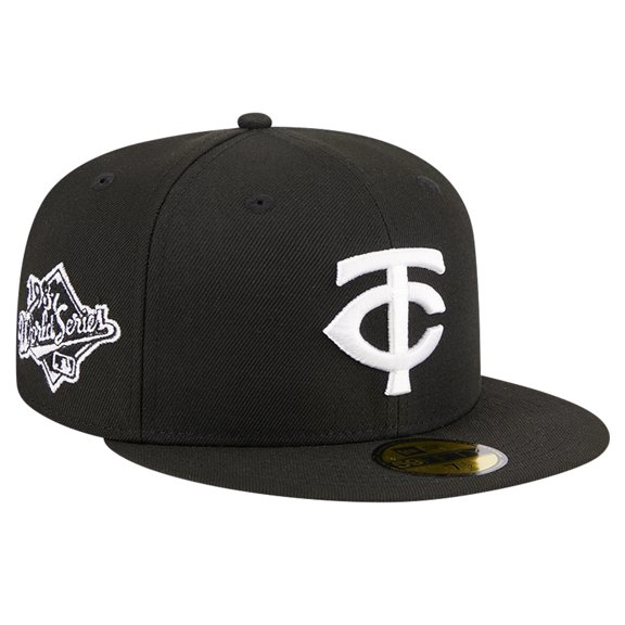 Men's New Era Black Minnesota Twins Logo 59FIFTY Fitted Hat