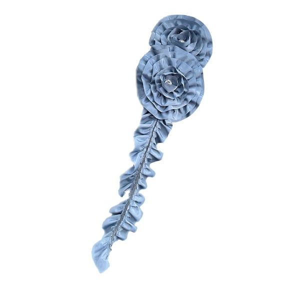 Flower Fabric Applique Sewing on Ruffled Fringe Patches Wedding Dress Appliques