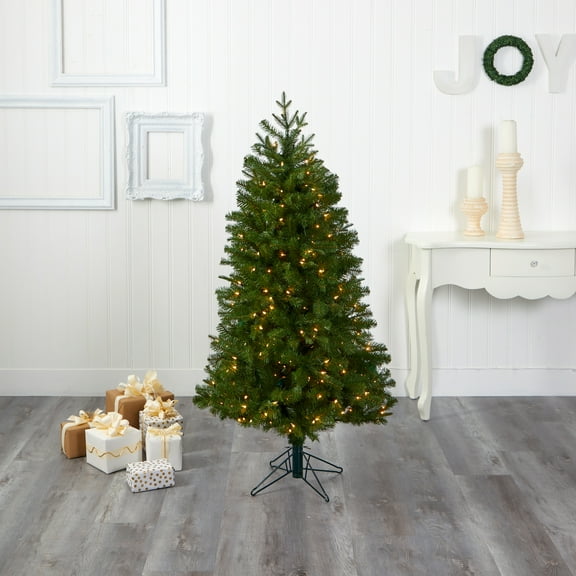 Nearly Natural Green 5' Vancouver Spruce Artificial Christmas Tree with 200 Clear Prelit LED Lights