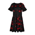 thumbnail image 1 of Vestido HUOGUO casual holgado con estampado de mariposas para mujer, 1 of 4