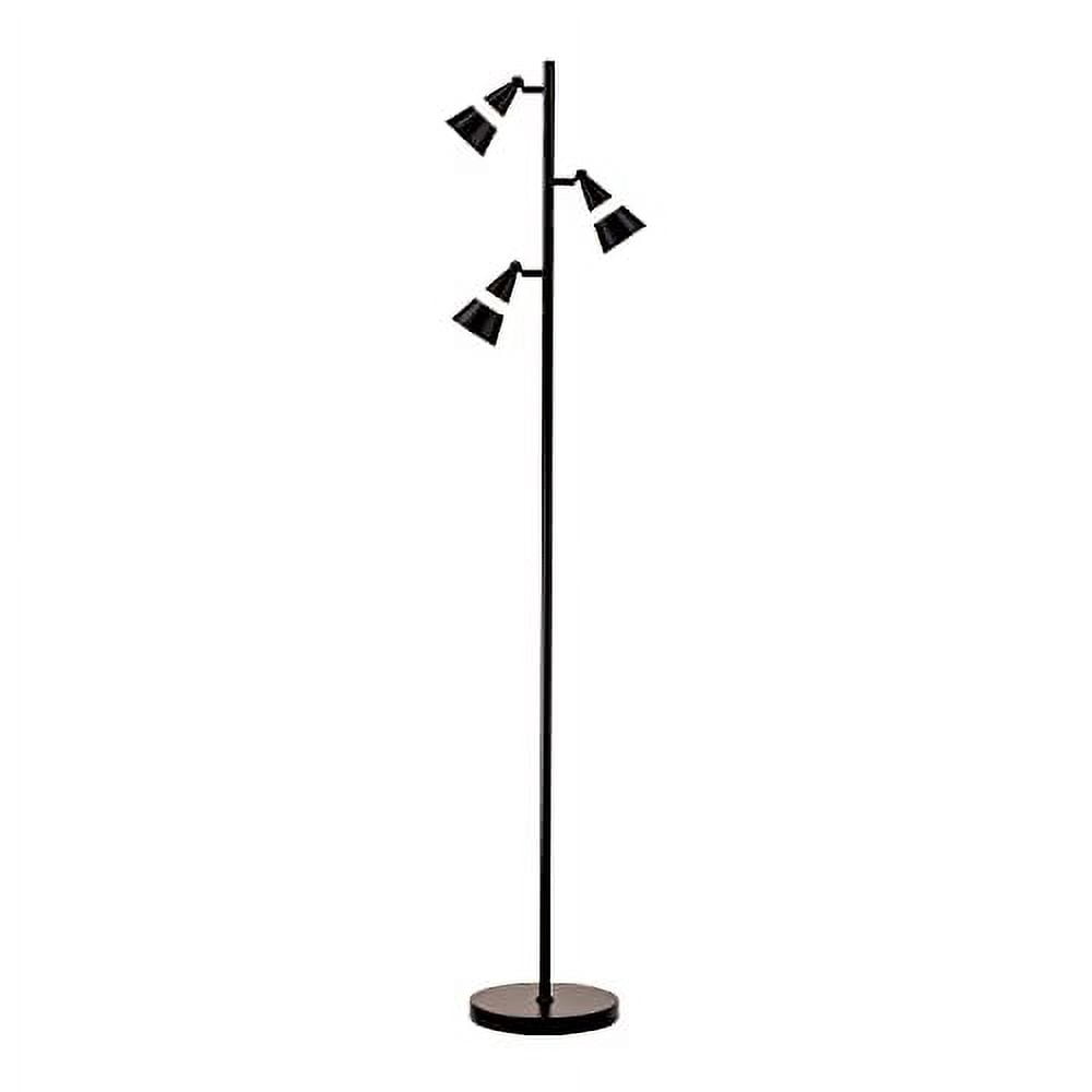O’Bright Ash - 3-Light LED Tree Floor Lamp, Dimmable 3-Head LED, Multidirectional Standing lamp, Adjustable Multi-Shade, Swivel Cone Floor Lamp for Living Room, Bedroom, Antique Brass