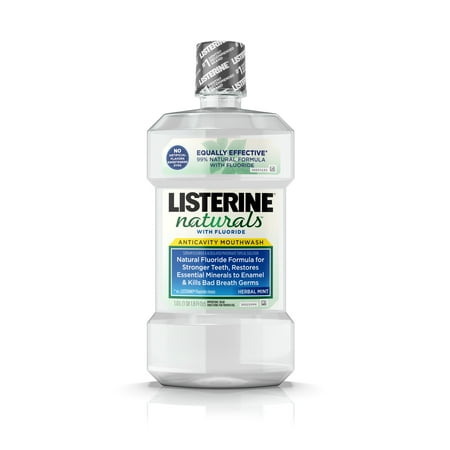 Listerine Naturals Anticavity Fluoride Mouthwash, Herbal Mint, 1 L