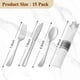 thumbnail image 2 of Pre Rolled Silver Plastic Silverware Set,Pre Rolled Napkins with Silver Cutlery Set for ,Birthday, 2 of 5