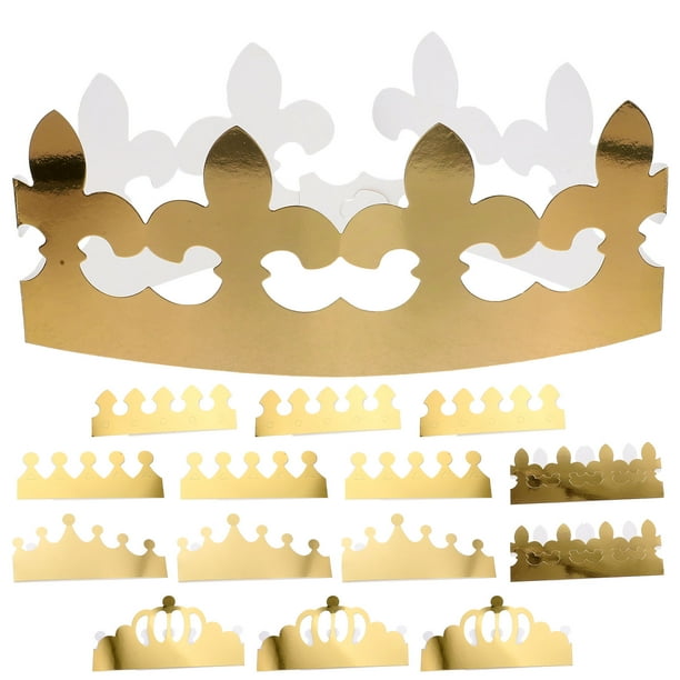 KAKOWELY 15 coronas de papel para fiestas, gorros de corona para fiestas de cumpleaños, coronas de papel plegables, tocados para fiestas.