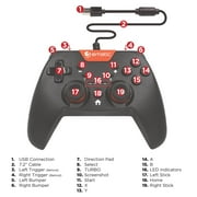 Ematic Nintendo Switch Wired Controller ، أسود + أحمر - NSWC012W