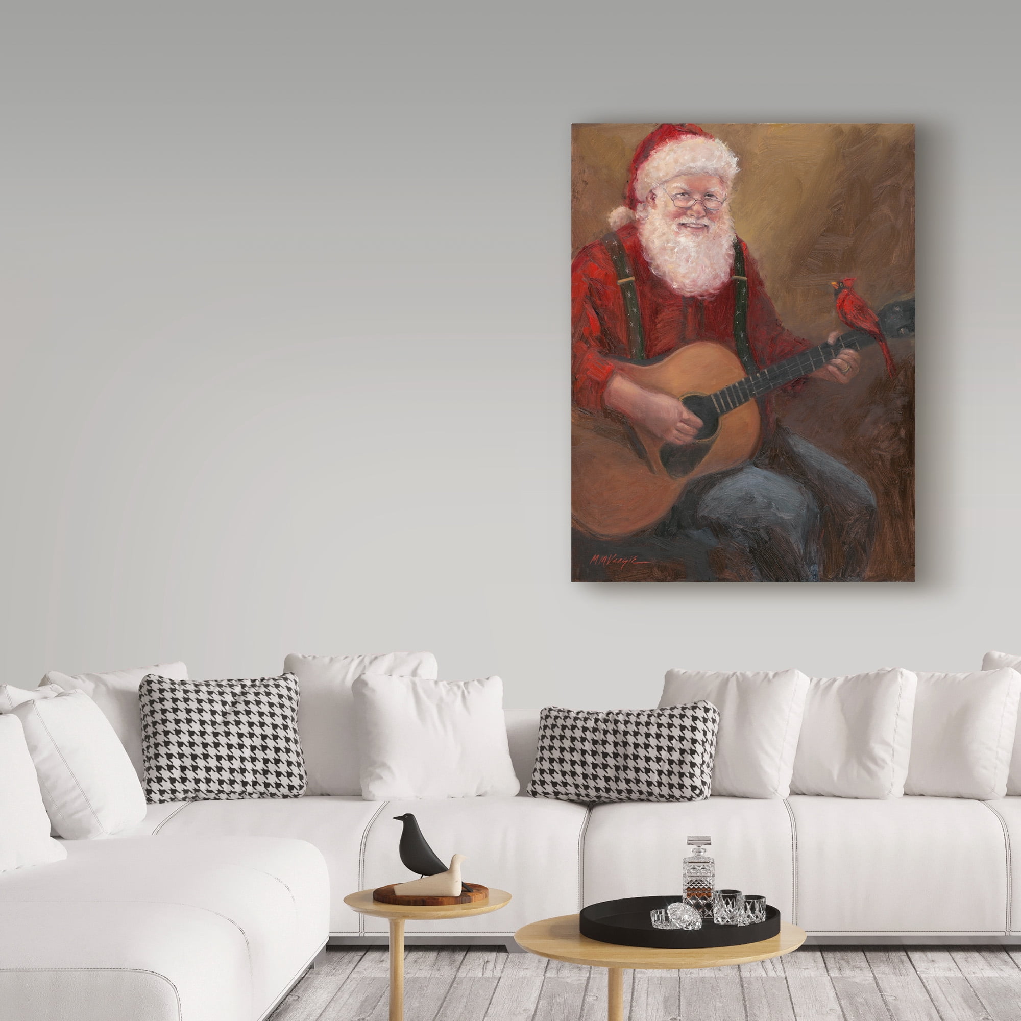 Trademark Fine Art 'Santa With Guitar' Canvas Art by Mary Miller Veazie