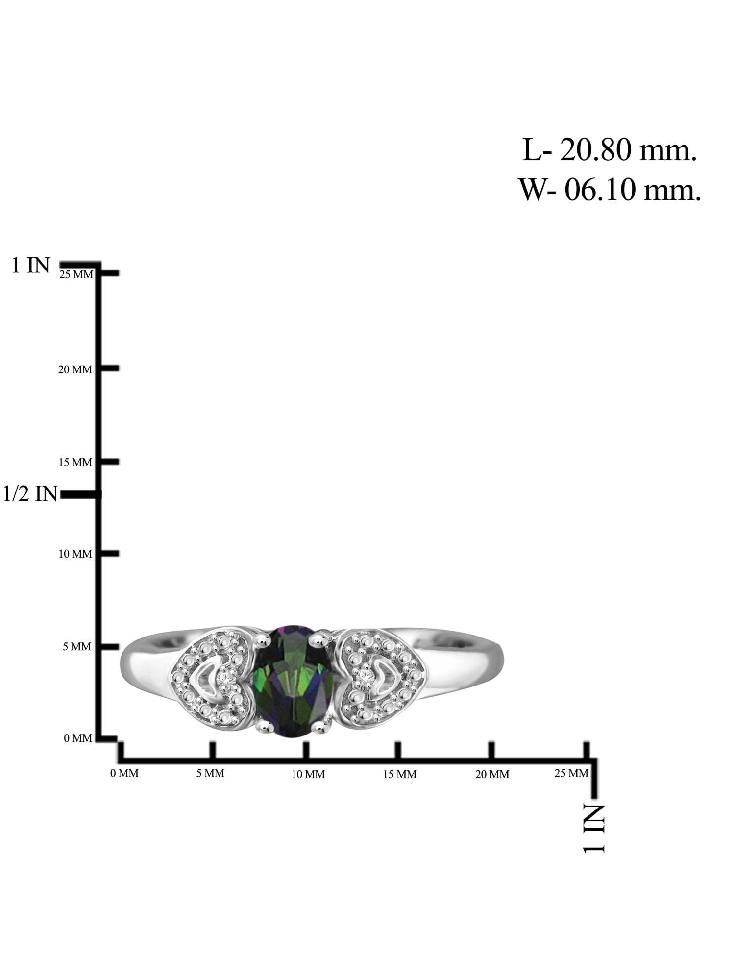JewelersClub 0.925 Sterling Silver band Mystic Topaz Ring Birthstone Jewelry 0.45 Carat with White Diamond Accent Gemstone Rings