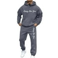 thumbnail image 2 of Dreluolixuan Petite Lounge Sets for Men Long Sleeve Hoodie Solid Sweatpants Graphic Lightweight Vacation Sweatsuit, 2 of 5