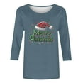 thumbnail image 3 of Womens Christmas Shirts 3/4 Length Sleeve TShirts Casual Christmas Graphic Printed Blouses Crewneck Tunic Tops Loose Pullover Top, 3 of 5
