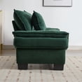 thumbnail image 5 of 84" Corduroy Sofa Sleeper Loveseat, Upholstered Deep Seat Couch with Pillows, Comfy 2-Seater Sofa for Bedroom Living Room Apartment Office, Green, 5 of 7