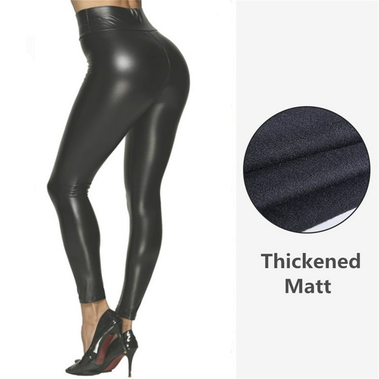 Faux Leather Leggings For Women Tummy Control High Waisted Leather Pants  Butt S-4xl Y