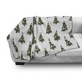 thumbnail image 3 of Geometric Soft Flannel Fleece Throw Blanket, Christmas Tree Pattern Celebration Presents Traditional Holiday, Cozy Plush for Indoor and Outdoor Use, 60" x 80", Hunter Green Ruby White, by Ambesonne, 3 of 6