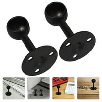 SOPOTUTU 1 Pair Closet Support Bracket Stainless Steel Black Rod Holder Bracket for Modern Interior Design