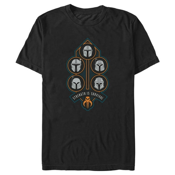 Men's Star Wars: The Mandalorian Strength is Survival  Graphic Tee Black Medium