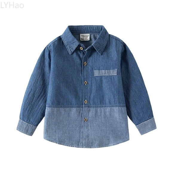 LYHao Girls Denim Jacket Casual Shirt Coat For Toddler Kids Comfortable Loose Fit Autumn Spring Outerwear Lightweight Stylish Top Girls Jacket Coat,Sizes 18-24 Months