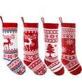 thumbnail image 5 of BOPORO 4 Pack 18” Large Knit Christmas Stockings Reindeer Christmas Tree Snow Flakes Knitted Stocking Decorations for Holiday Tree Decor, 5 of 5