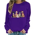 thumbnail image 3 of Uootdi Christmas Long Sleeve Gift Shirt for Women Oversized Christmas Lights Christmas Bern-ese Mountain Dog Christmas Gnome M erry Christmas Sweatshirt, 3 of 6