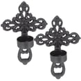 thumbnail image 1 of Set de 2 portavelas de pared OUNONA Matte Black Metal, 1 of 9
