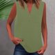 thumbnail image 2 of Camiseta sin mangas de verano para mujer, corte holgado, plisada, cuello en V, sin mangas, fluida, informal, 2 of 5