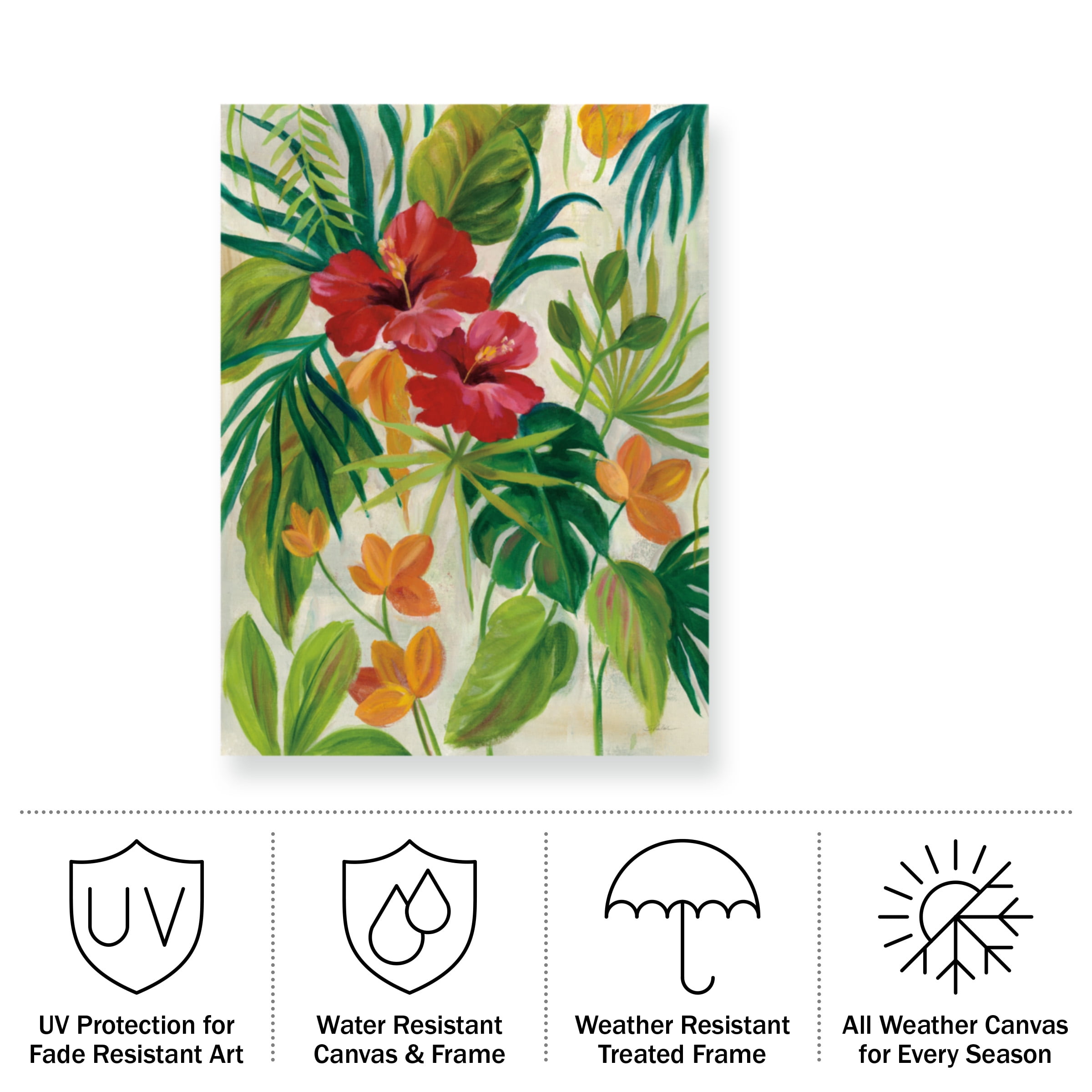 Silvia Vassileva 'Tropical Jewels II v2' Outdoor Canvas 32x22